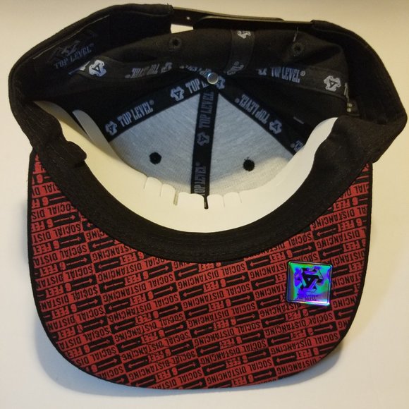 NEW Black/Red Social Distancing Adjustable Hat - Picture 6 of 6